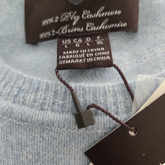 Black Brown 1826 Other - Light Blue Cashmere Men's Sweater